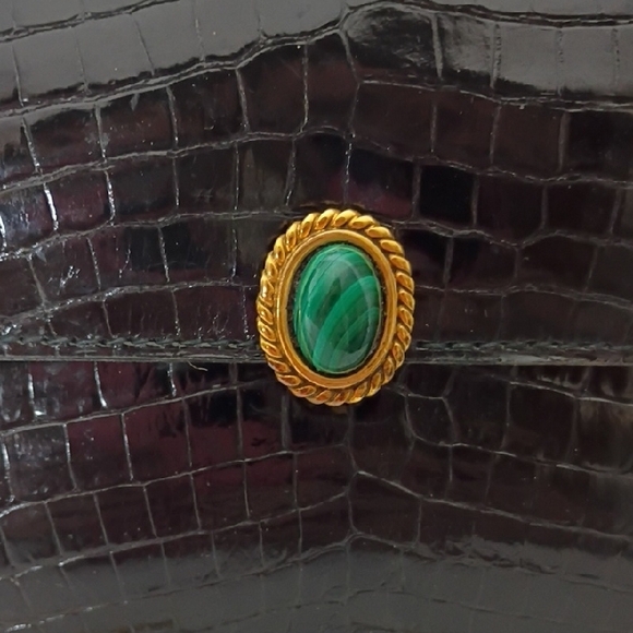 Vintage 60s Pedro Mayorga Buenos Aires Black Crocodile Embossed Clutch - Picture 3 of 16